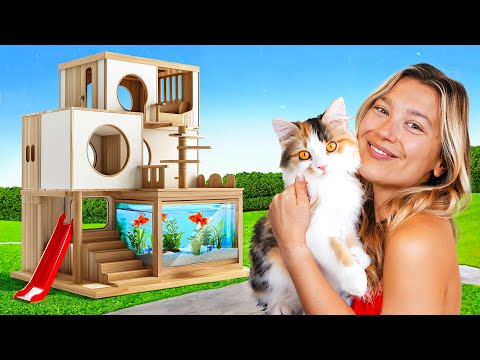 I BUILT A $10,000 DREAM CAT HOUSE!!