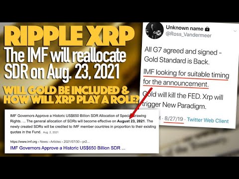 Ripple XRP: 🔮 PREDICTION from 2019 IMF Reallocates SDR - Will Gold &amp; XRP Play A Role?