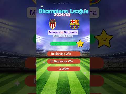 Monaco vs Barcelona UEFA Champions League 2024/2025 Prediction | Who Will Win? #match #prediction