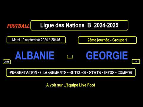 ALBANIE - GEORGIE : 2ème journée Groupe 1 - Ligue des Nations B 2024/2025 - Stats, Infos, Pronos