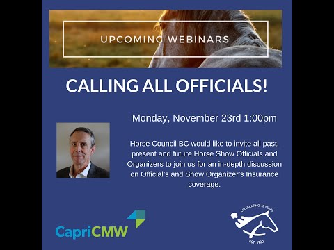 Officials &amp; Show Organizers Webinar November 23 2021