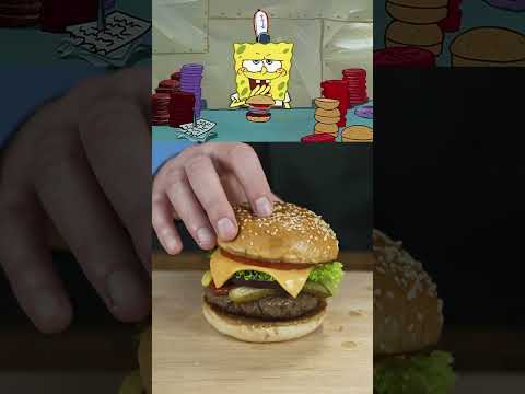 Spongebob&#039;s Krabby Patty Extra Onions 🍔One Crying Johnny, coming up! #spongebob #krabbypatty #burger