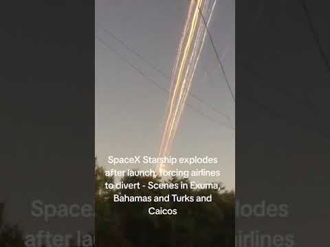 SpaceX Starship explodes after launch, - Scenes in Exuma, Bahamas and Turks and Caicos