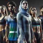 Highly detailed and realistic image of young, new generation athletes from different descents and both genders, including a Middle-Eastern woman and a Caucasian man, preparing to make their mark in various international sports arenas. They are dressed in modern performance sportswear and are standing tall with a determined and motivated expression, embodying their readiness to excel in their respective sports.