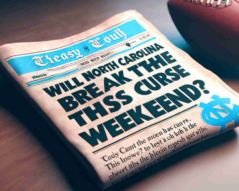 Realistic HD image of a text headline reading 'Will North Carolina Break the Curse This Weekend?'