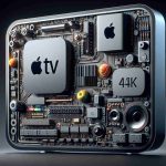 Realistically detailed high definition visual representation of the Apple TV 4K Generation 3 device, with an emphasis on understanding its feature of a 1440p resolution. The image should highlight the quality and clarity that the 1440p resolution provides, showcasing the finer details and components of the Apple TV 3 generation.