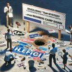 Create a high-definition image that narrates the story of revealing the mystery behind the disappearance of unnamed political campaign signs. The scene should include a diverse selection of people actively involved in the investigation – a Caucasian female with a magnifying glass, a Black male with a notepad, and a Hispanic male studying the empty spot where a sign used to stand. Also feature various campaign signs with generic symbols and text, and use elements of intrigue like a flashlight beam, unidentified footprints or a ripped corner of a poster.