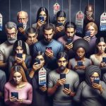 A high-quality, realistic image depicting the influence of subsidized phones on consumer behavior. The scene represents a diverse group of people, each from different descents such as Caucasian, Hispanic, Black, Middle-Eastern, and South Asian. Each person is holding a different brand of phone, looking intrigued and engrossed in their devices. Sales tags are attached to the phones showing discounted prices, signifying the subsidized cost. Also, stimulate visuals of people comparing prices, searching for more product information, or making decisions to buy additional accessories reinforcing the concept of consumer behavior.