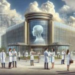 A high-definition, realistic image depicting an iconic AI institute amidst signs of restructuring. The image should demonstrate a certain level of concern among the onlookers. The institute entrance is adorned by a modern, technologically advanced facade while a group of diverse scientists are seen discussing animatedly. The sky above the institute appears cloudy, suggesting an impending transformation. Details such as blueprints in the scientist’s hands, expressions of concern and debate, and the high-tech design of the institute must be magnified, reflecting the essence of the situation described.