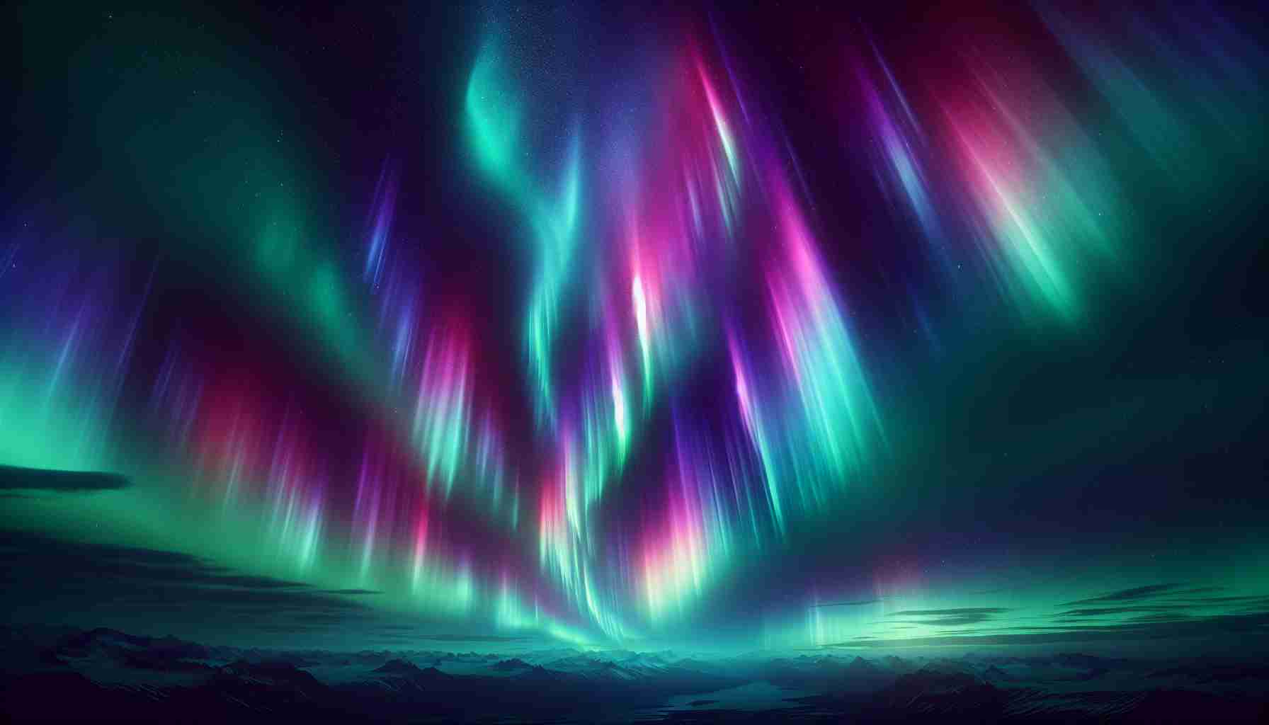 Realistic high-definition image of captivating auroras presenting a spectacular light show across the skies globally. The atmospheric phenomena are captured with their varying hues - deep greens, vibrant pinks, scintillating purples, and radiant blues, which dances in the night sky, offering a mesmerizing spectacle enjoyed by stargazers worldwide.