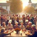 A high-quality, realistic image showing a nostalgic and celebratory reunion taking place in a typical community setting in Indiana. The scene captures a variety of individuals, of different genders and descents. They are all enjoying warm, intimate moments together, sparking a feeling of reminiscence and celebration. The background reveals the charming architecture and nature of Indiana, reinforcing the location and adding to the pleasing atmosphere.