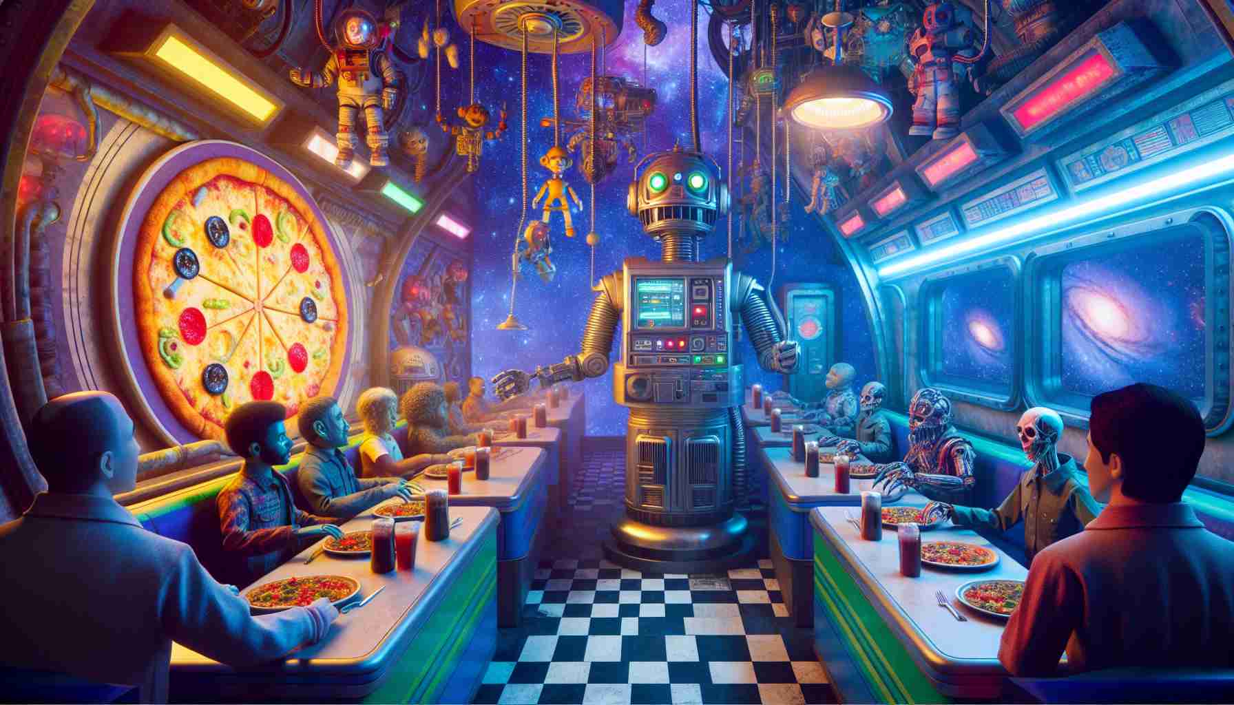 Realistic high definition image of thrilling advancements for a sequel to a popular horror-themed video game featuring animatronic characters at a fictional children's pizza restaurant.