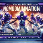 Realistic HD photo of a crucial Viking-themed American football match, representative of the Viking's team domination over the NFC North. The image should convey the intensity and excitement of the competition. A supplemental visual can include a list of key points or data, titled 'What you need to know!', giving insight into the predicted domination.