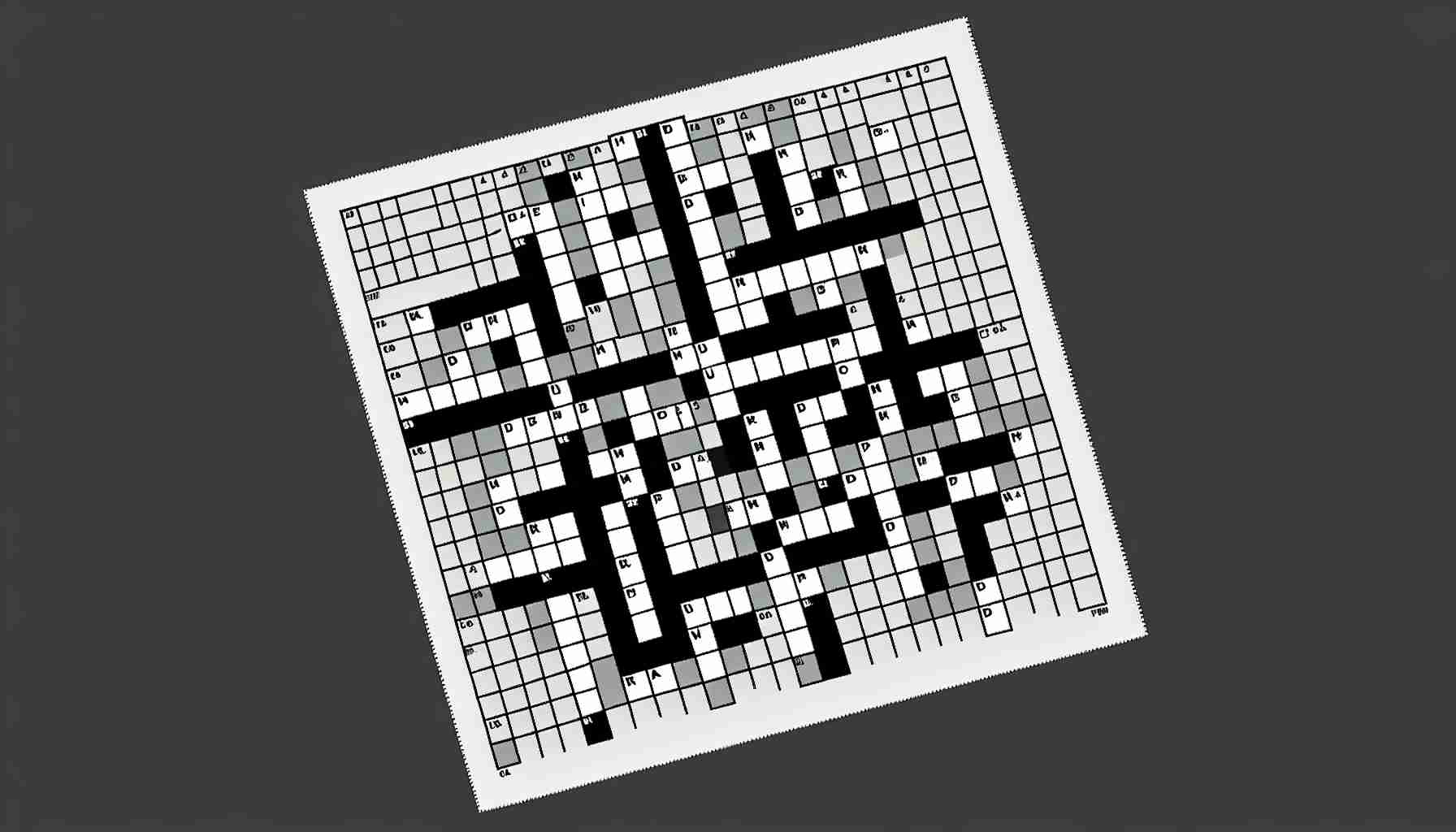 Generate a highly detailed and realistic HD image of a crossword puzzle with smaller dimensions, commonly referred to as the 'Mini Version'. The grid should be white with black squares indicating the spaces where no letters are added. The clues associated with the crossword puzzle should be listed nearby, well-organized and easy to read.