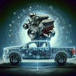 Generate a photorealistic image showcasing the revival of power relating to automotive engineering. Focus on an internal combustion engine with hemispherical combustion chambers, symbolizing an innovation that has indelibly influenced the performance and power of a generic half-ton pickup truck.