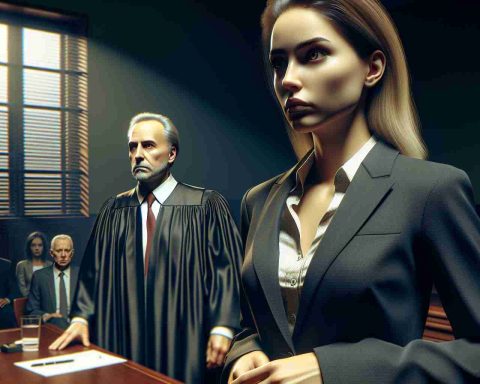 A high-definition, realistic image of a courtroom scene depicting the final verdict. The focal point is a Caucasian woman dressed in a professional attire standing in a state of shock. A man who appears to be the judge is in the background, looking serious and stern. The caption 'Mother found guilty in heartbreaking case' is clearly visible at the bottom of the image.