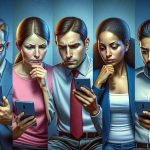 High-definition, realistic image of a scenario representing the investigation of smartphone capabilities via user experience. This would feature multiple individuals - a Caucasian man, a Hispanic woman, a Black woman, and a Middle-Eastern man - each engrossed in assessing a smartphone in their hands. Each of their postures and expressions should convey deep attention, curiosity, and thoughtfulness, symbolizing their exploration of different features and capabilities of their respective devices.