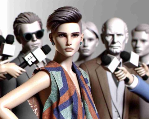 A high definition, realistic image of a fashion icon, whose gender is unspecified, facing criticism over their controversial and avant-garde choices in fashion. Visual clues such as furrowed brows from critics, a confident stance of the fashion icon, and controversial fashion pieces in the background can imply the conflict.