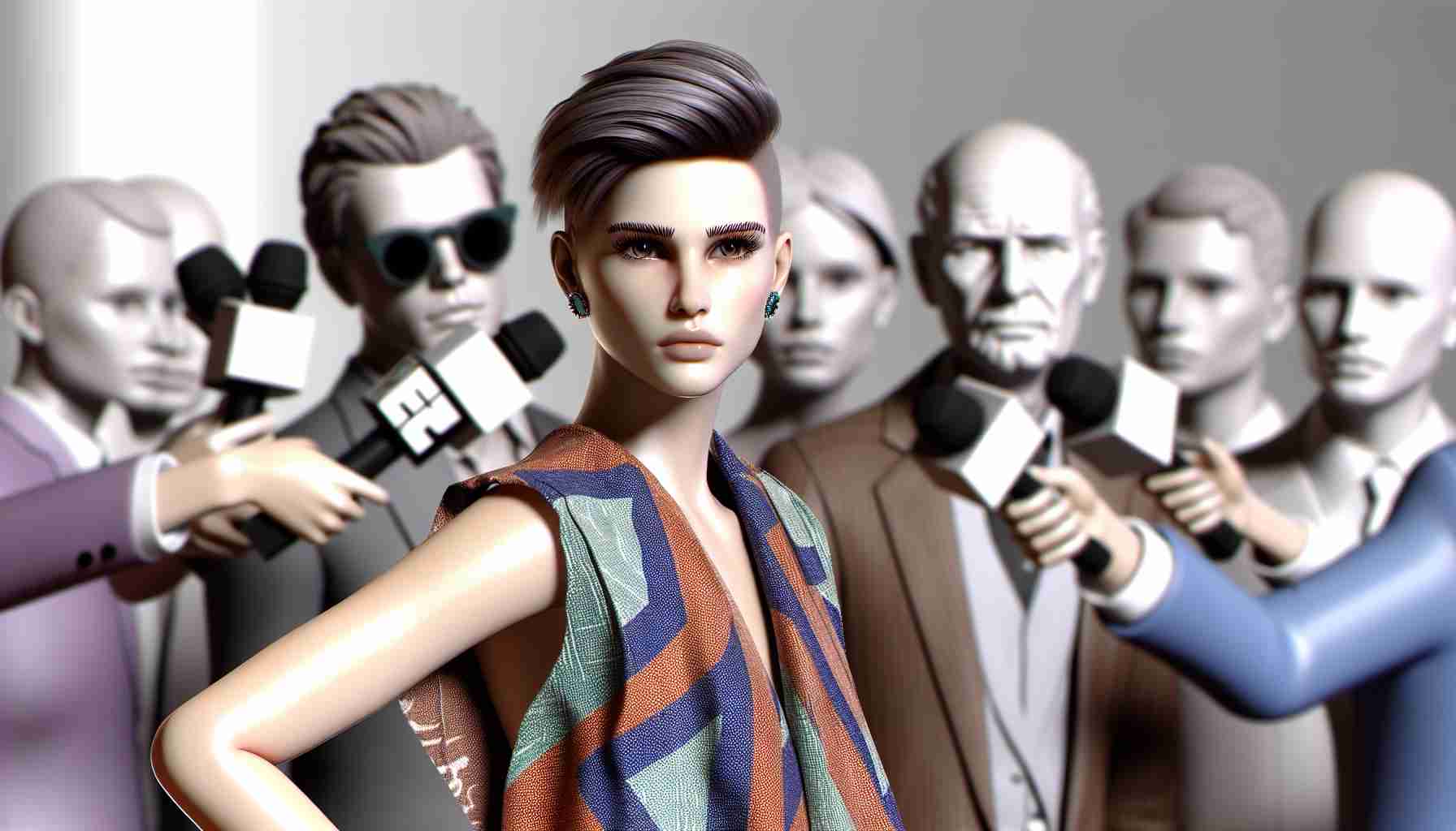 A high definition, realistic image of a fashion icon, whose gender is unspecified, facing criticism over their controversial and avant-garde choices in fashion. Visual clues such as furrowed brows from critics, a confident stance of the fashion icon, and controversial fashion pieces in the background can imply the conflict.