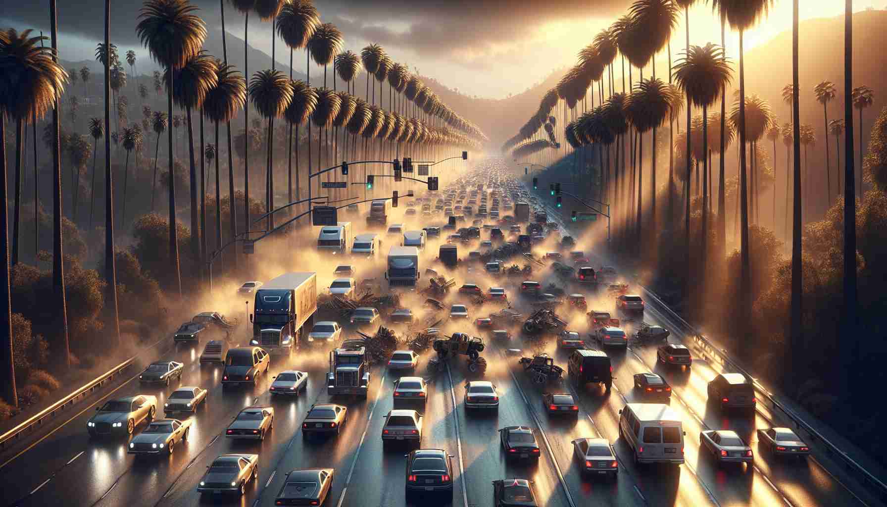 A Wild Scene Unfolds: California Roads in Chaos! 