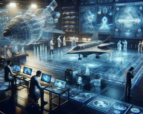 Realistic, high-definition image showcasing dramatic simulations of cutting-edge experiments that are revolutionizing the field of space travel. The scene could include scientists examining intricate 3D models of spaceships, working on computations on transparent screens, or running holographic tests in a futuristic laboratory. The overall ambiance should reflect a pioneering spirit and the thrilling surge of discovery.