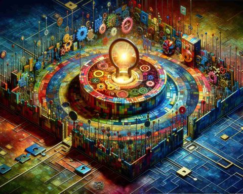 Generate a high-definition, realistic image of a contemporary puzzle game being unlocked. The image should portray a colorful and captivating puzzle, filled with enigmatic elements that indicate its complex and thought-provoking nature. Special attention should be paid to the moment of unearthing the hidden secrets, showcasing the exhilaration and satisfaction that comes with solving a complex puzzle.