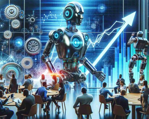 High-definition, realistic illustration showcasing the concept of Serve Robotics, a trend in the investment world. Image should encapsulate the energy and vibrancy of the subject. It might feature depictions of inventive robotic designs, futuristic settings, rising graphs depicting the growth in the field of Serve Robotics, and enthusiastic investors of varying genders and descents like Caucasian, Black, Hispanic, Middle-Eastern, and South Asian. To humanize the scene, you might show these individuals engaging in conversations, analyzing data or observing the robotic prototypes.