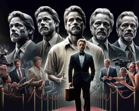 A highly detailed and realistic image showcasing the journey of redemption of a well-known Hollywood actor who later ventured into politics. This image evokes the challenges, struggles, and ultimate triumphs they faced along the way. It portrays various crucial moments of their life in an HD quality format. The actor is shown at different stages – as a popular movie star on the red carpets and later as a determined public figure giving inspirational speeches, both highlighting the actor's charisma, courage, and resilience.