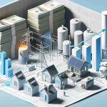 High-resolution realistic image of a scenario related to escalating utility costs. Visualize notable representations of electricity, gas, and water utilities, alongside stacks of cash or a rising graph to imply increasing costs. Also symbolize the need for knowledge and preparation, such as a person studying bills with a concerned expression, or energy-saving alternatives like solar panels or wind turbines.