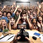 Generate an image representing a surprising new chapter for a popular, fictional TV show about a group of teenagers filming their own web show. The audience is ecstatic and thrilled about the unexpected news. The image should be realistic and in high-definition.