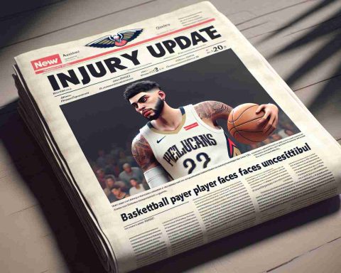 Realistically designed, high-definition image of a newspaper headline reading 'Injury Update: Basketball Player from Professional Team Pelicans Faces Uncertain Future'