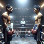 A realistic, high-definition rendering of a boxing match that left audiences feeling let-down. The scene captures the moment inside an atmospheric, dimly lit ring, two boxers, one Hispanic male and the other Asian male, positioned in a non-aggressive, non-engaging stance. There's a palpable tension in the air, mirrored in the disappointed expressions on the crowd's anticipating faces. The wrinkled boxing gloves, the literal and metaphorical distance between the fighters, and the muted enthusiasm of the crowd are powerful symbols of this underwhelming showdown.