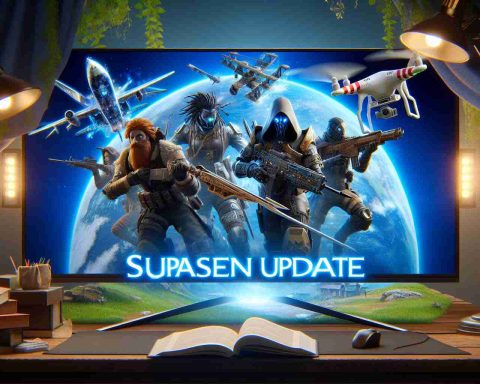 A high-definition image showcasing a fictional video game's newest season update, revealing the surprise elements. The game is similar to popular multiplayer online games featuring exploration and battling opponents. This season includes new locations and characters, enhanced weapons and additional unique features.