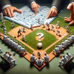 A realistic, HD image of a major reshuffling in a baseball team's lineup, symbolizing a daring change. The image could depict a coach reassigning players around a diamond-shaped field, replaying different strategies on a board, and players expressing a range of emotions from surprise to determination. Adjacent to the scene, an ambiguous question mark symbolizes the uncertainty of whether this move is a brilliant one or a misstep.