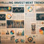 A high-definition image of a newspaper spread, featuring articles about various thrilling investment trends that are currently making news. The headlines are bold and eye-catching, leading to articles filled with colorful bar graphs, pie charts, and infographics to visually represent financial data. A few of the articles include quotes from anonymous experts in the finance field, giving their take on these exciting investment moves. Subtle tones of sepia underlie the backdrop of the image to give it an authentic newspaper feel.