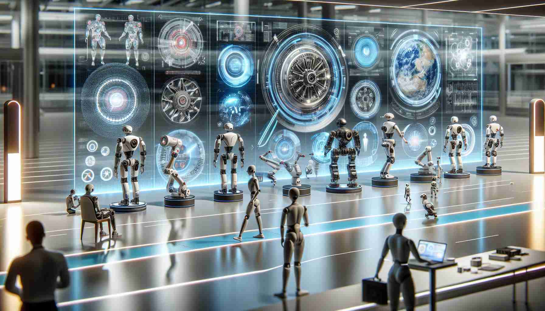 A high-definition, realistic visual interpretation depicting the future of robotics in the year 2025. Display a variety of robots being utilized in various sectors such as healthcare, mechanical, and customer service. Convey advanced futuristic design, streamlined efficiency, and cutting-edge technology in this portrayal of the future robot world.