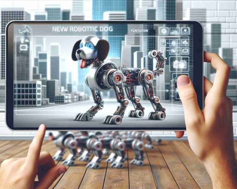 Create a high definition, realistic picture of a new robotic dog in town. The robotic dog is not just dancing but also displaying various other functionalities.