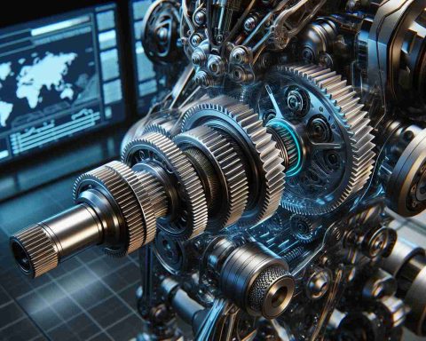 A high detail, photorealistic depiction of the latest advancements in the field of robotics featuring strain wave gearboxes. The image should include an intricate view of a cutting-edge robot being powered by a strain wave gearbox. Let the intricate meshing of gears, bearings, and the unique design of the gearbox be visible. Furthermore, capture the material of the gears to reflect their strength, and the sleekness of the robot's outer body to reflect its sophisticated robotics engineering. Also, add elements to the background that indicate the high-tech nature of the setting, such as monitors displaying robotics data and codes.