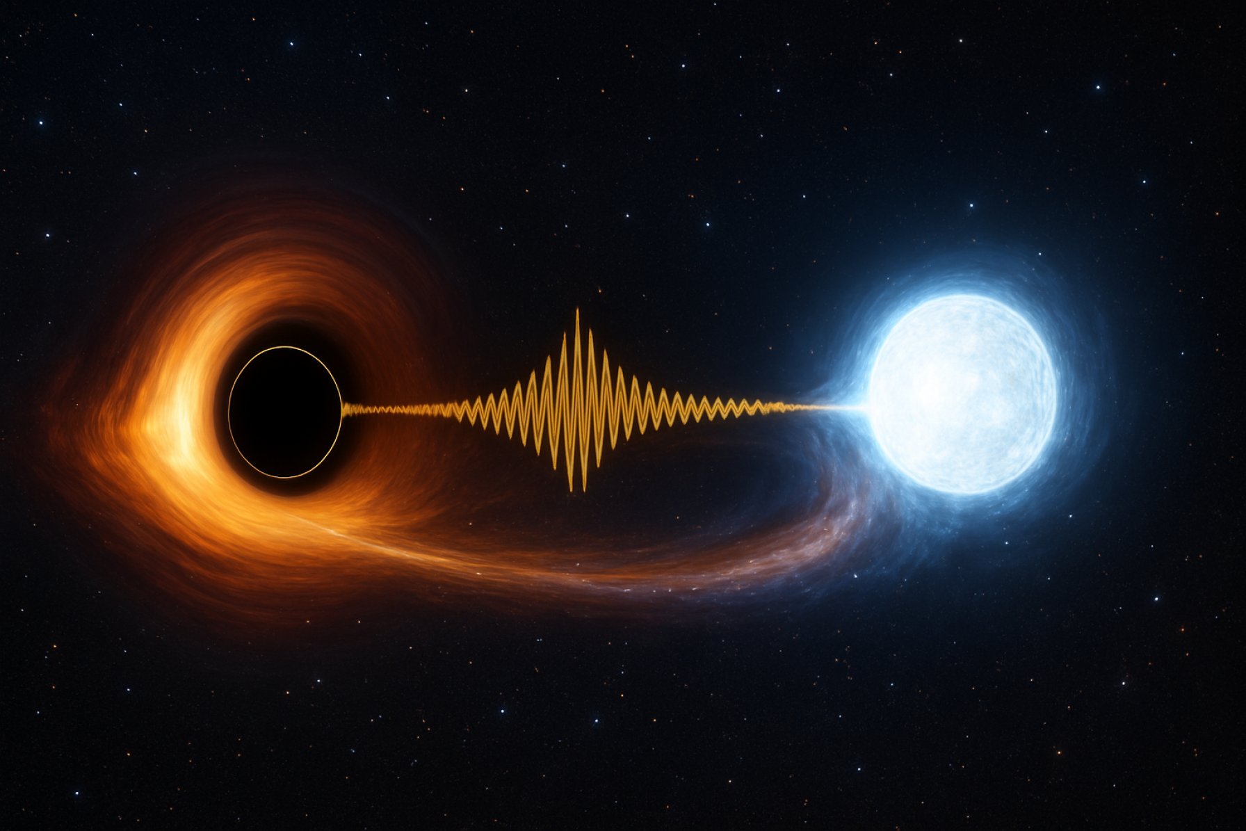 Nuevo descubrimiento revela cómo 'suena' cuando un agujero negro devora una estrella de neutrones. 
