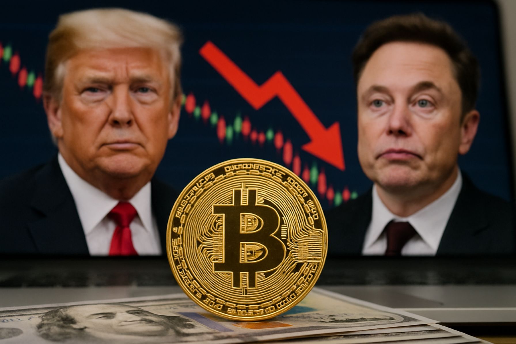 Bitcoin se desploma hacia los $100K tras el enfrentamiento Trump-Musk—¿Qué sigue para los traders de criptomonedas? 